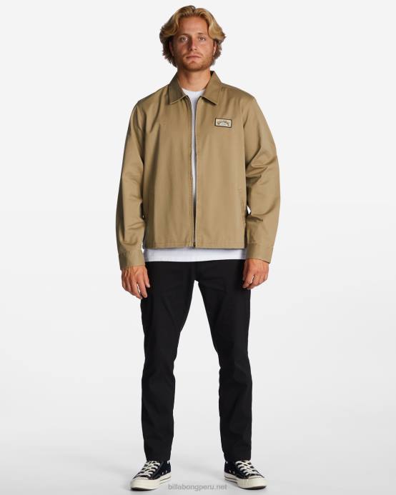 hombres caqui Billabong chaqueta de trabajo de la estación 04LD503
