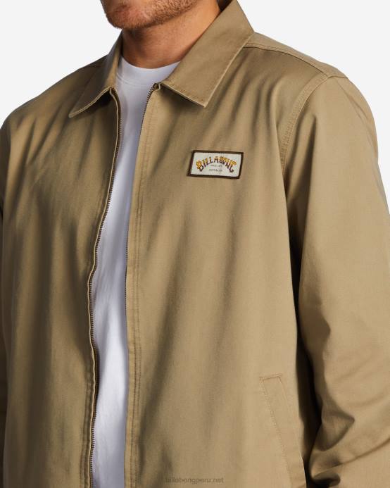 hombres caqui Billabong chaqueta de trabajo de la estación 04LD503