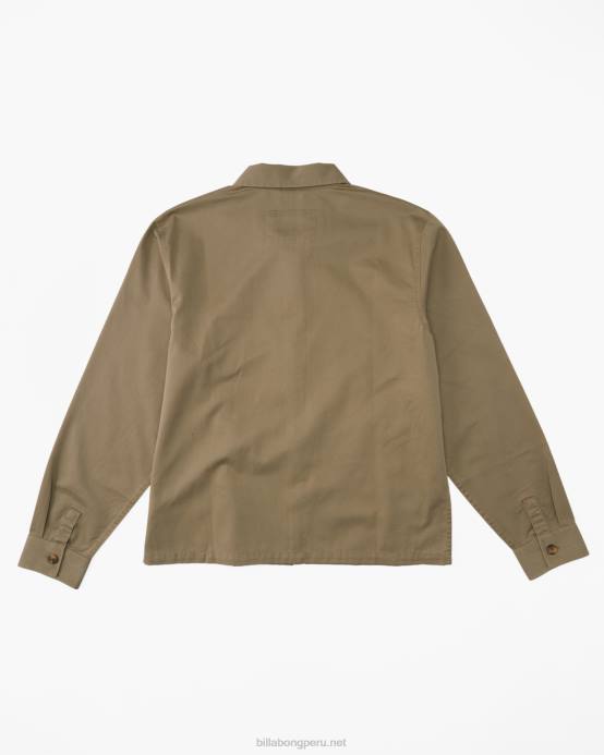 hombres caqui Billabong chaqueta de trabajo de la estación 04LD503