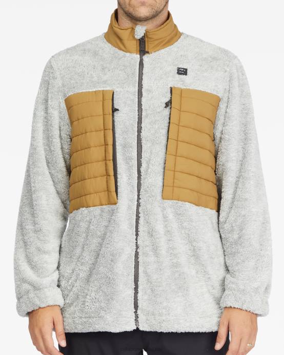 hombres ceniza brezo Billabong chaqueta a/div con cuello alzado y cremallera 04LD554