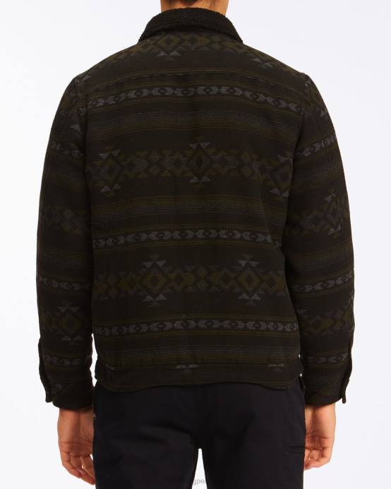 hombres negro Billabong chamarra estilo camionero con sherpa Barlow 04LD517
