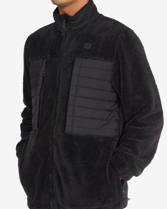 hombres negro Billabong chaqueta a/div con cuello alzado y cremallera 04LD511