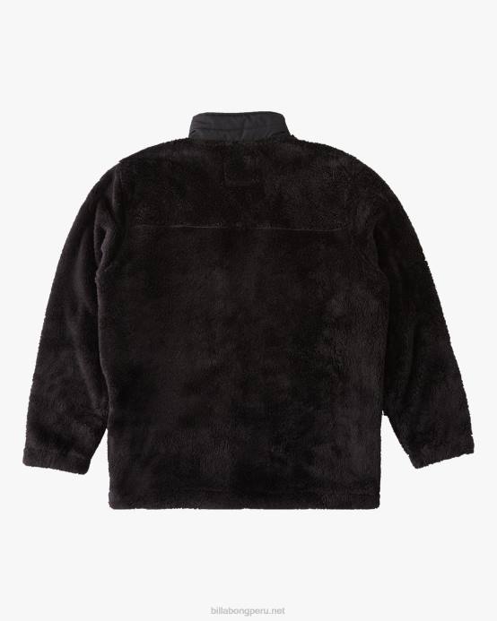 hombres negro Billabong chaqueta a/div con cuello alzado y cremallera 04LD511