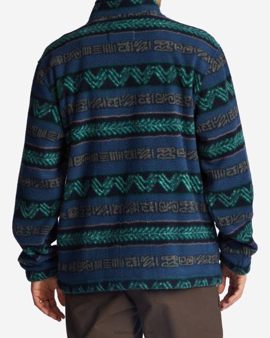 hombres Armada Billabong jersey con cuello simulado y media cremallera a/div border 04LD478