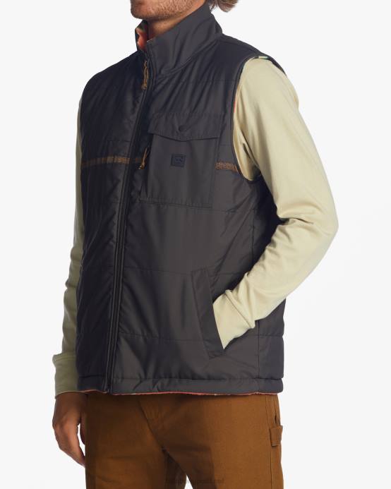 hombres cuervo Billabong chaleco reversible con cremallera completa a/div trail 04LD2817