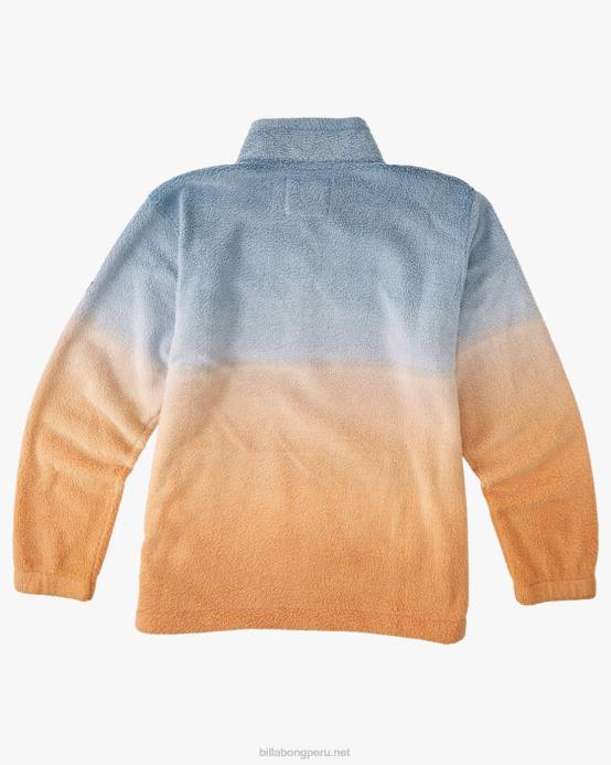 hombres multi Billabong jersey con cuello simulado y media cremallera a/div border 04LD516