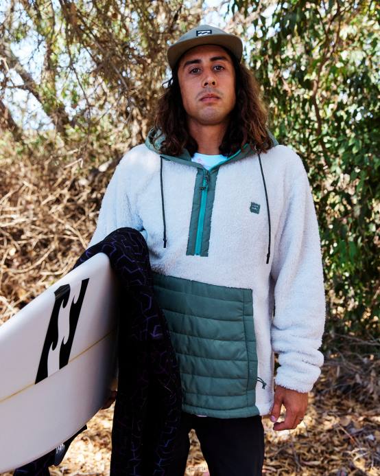 hombres niebla Billabong jersey con media cremallera y capucha de tejón a/div 04LD494