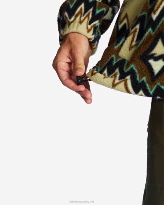 hombres nutria Billabong jersey con cuello simulado y media cremallera a/div border 04LD495