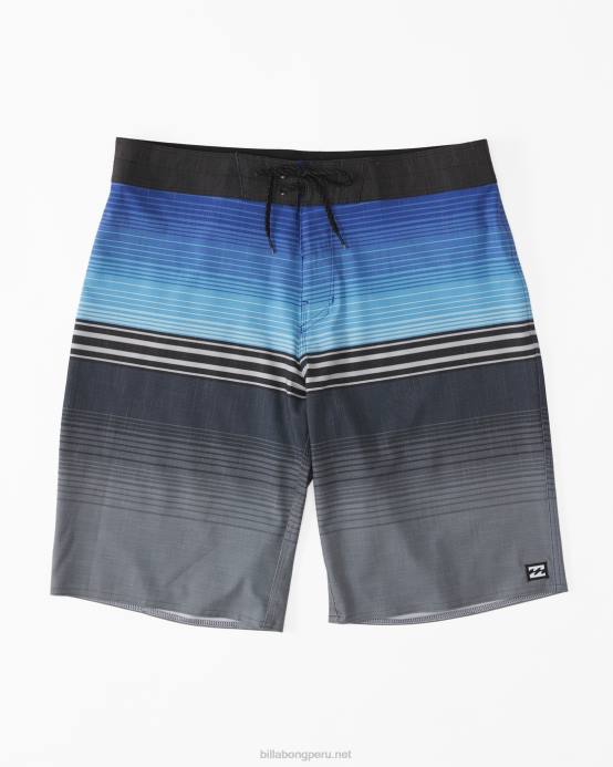 hombres azul Billabong shorts de playa de 20'' All Day Heather Stripe Pro Performance 04LD51