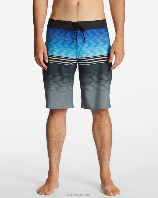 hombres azul Billabong shorts de playa de 20'' All Day Heather Stripe Pro Performance 04LD51