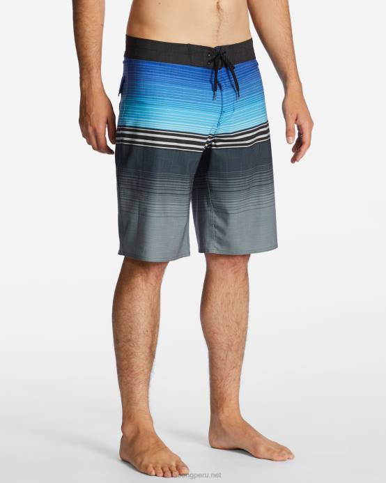 hombres azul Billabong shorts de playa de 20'' All Day Heather Stripe Pro Performance 04LD51
