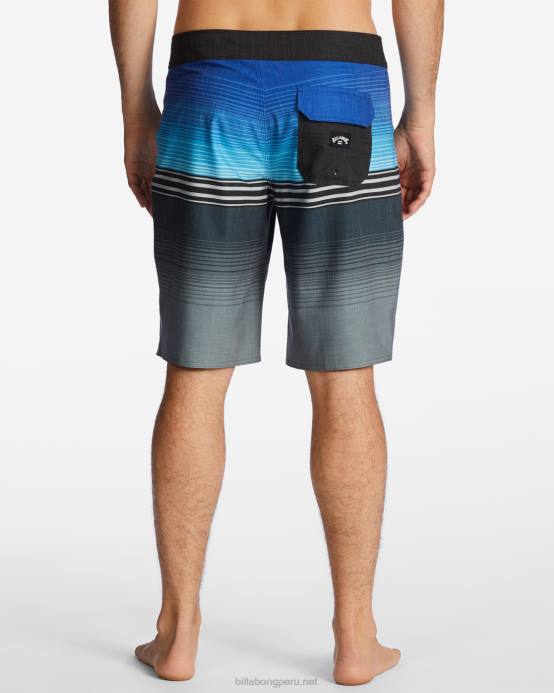 hombres azul Billabong shorts de playa de 20'' All Day Heather Stripe Pro Performance 04LD51