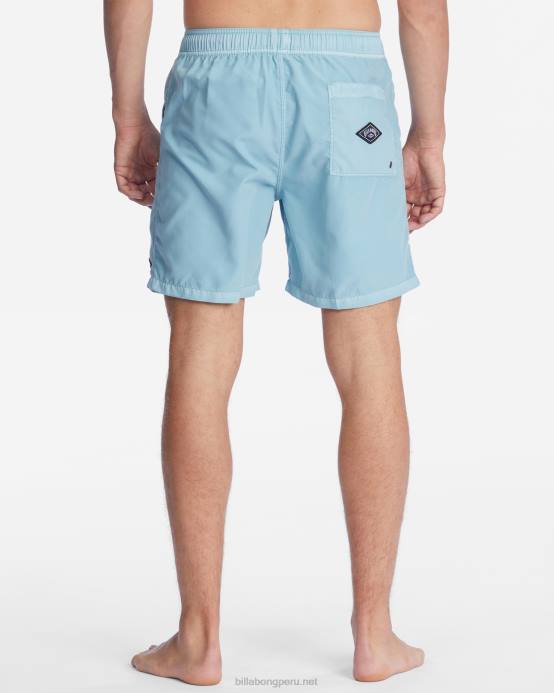 hombres azul polvoriento Billabong shorts de playa overdyed layback para todo el día 17'' 04LD31