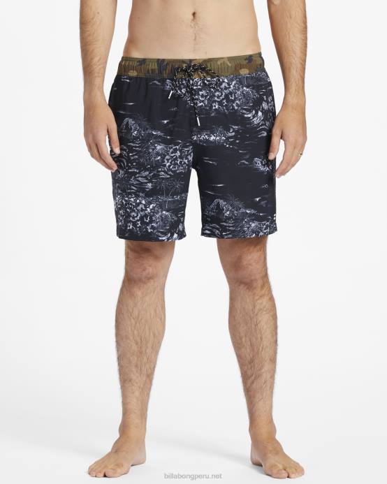hombres blanco negro Billabong shorts de playa Sundays Layback 17'' 04LD178