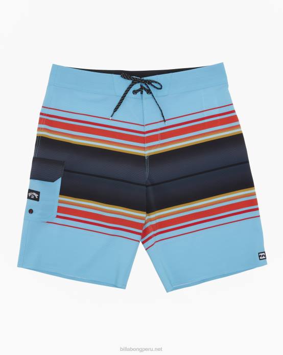 hombres costero Billabong shorts de playa de 20'' de rendimiento profesional con rayas para todo el día 04LD64