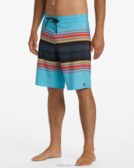 hombres costero Billabong shorts de playa de 20'' de rendimiento profesional con rayas para todo el día 04LD64
