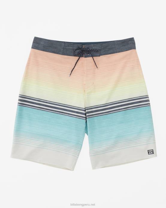 hombres menta Billabong shorts de playa de 20'' All Day Heather Stripe Pro Performance 04LD63