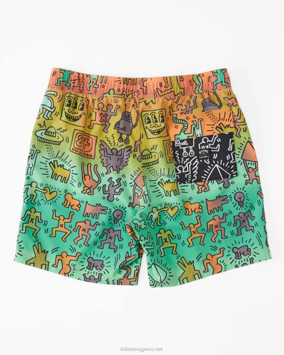 hombres multi Billabong shorts de playa keith haring bash layback 17'' 04LD3