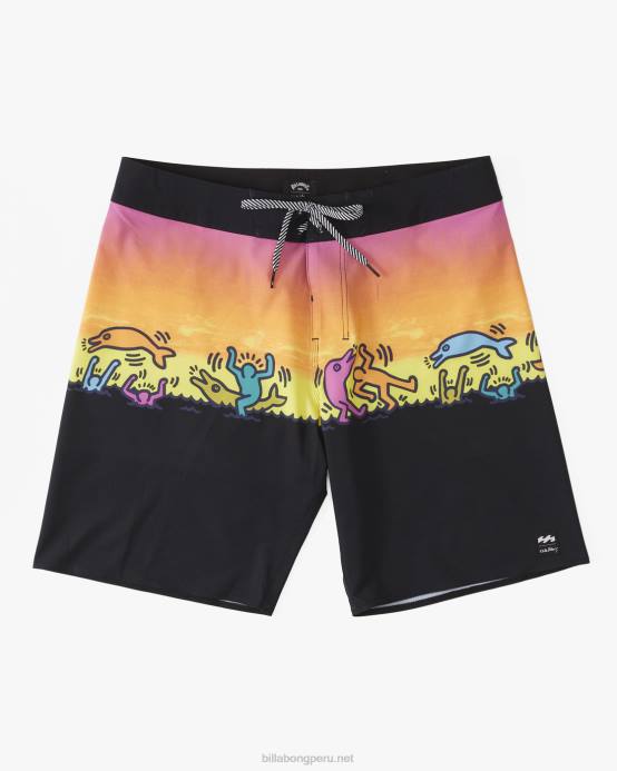 hombres multi Billabong shorts de playa keith haring dolphin dance airlite performance 19'' 04LD1