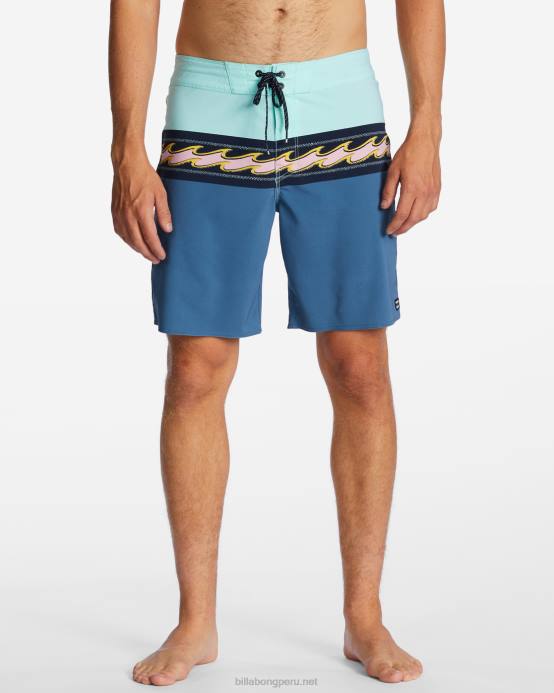 hombres neblina azul Billabong shorts de playa de 19'' Momentum Pro Performance 04LD179