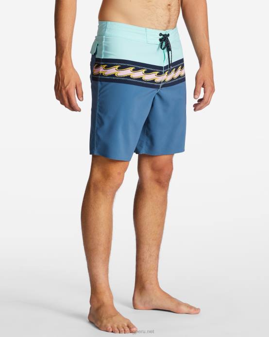hombres neblina azul Billabong shorts de playa de 19'' Momentum Pro Performance 04LD179