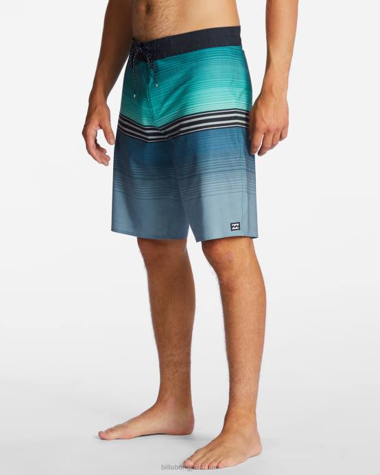hombres neblina azul Billabong shorts de playa de 20'' All Day Heather Stripe Pro Performance 04LD153