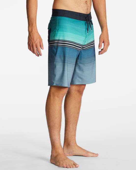 hombres neblina azul Billabong shorts de playa de 20'' All Day Heather Stripe Pro Performance 04LD153