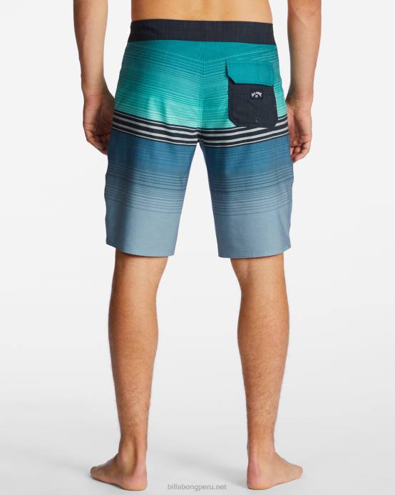 hombres neblina azul Billabong shorts de playa de 20'' All Day Heather Stripe Pro Performance 04LD153