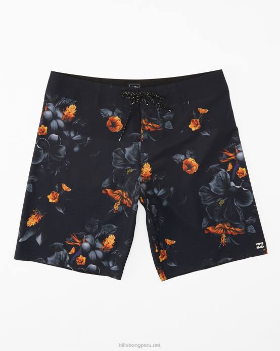 hombres negro Billabong shorts de playa kamea lava floral airlite performance 19'' 04LD118