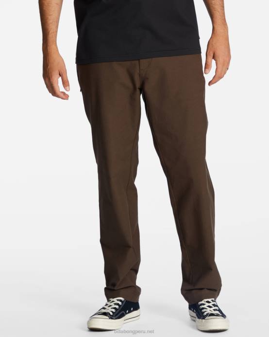 hombres café Billabong a/div surftrek plus pantalones orgánicos con cintura elástica 04LD243