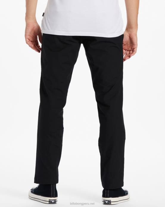 hombres negro Billabong a/div surftrek plus pantalones orgánicos con cintura elástica 04LD241