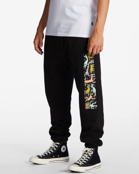 hombres negro Billabong joggers jam de keith haring 04LD223