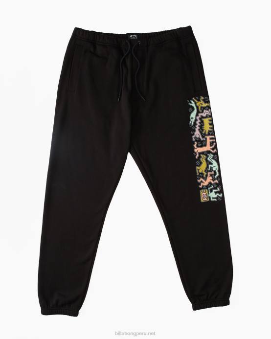 hombres negro Billabong joggers jam de keith haring 04LD223
