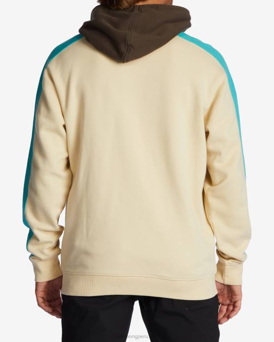 hombres chino Billabong sudadera con capucha y lavado ondulado 04LD657