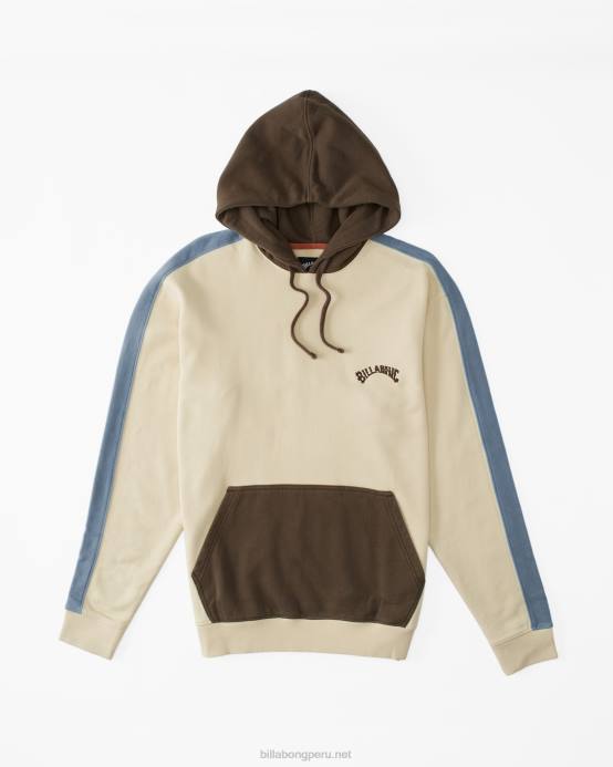 hombres chino Billabong sudadera con capucha y lavado ondulado 04LD657