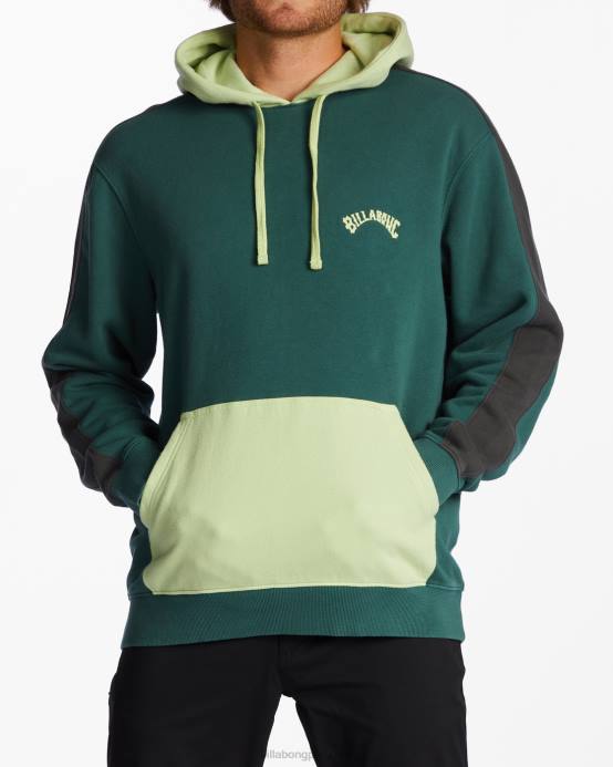 hombres ciprés Billabong sudadera con capucha y lavado ondulado 04LD653