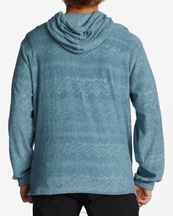 hombres humo azul Billabong sudadera con capucha y jacquard flecker 04LD608
