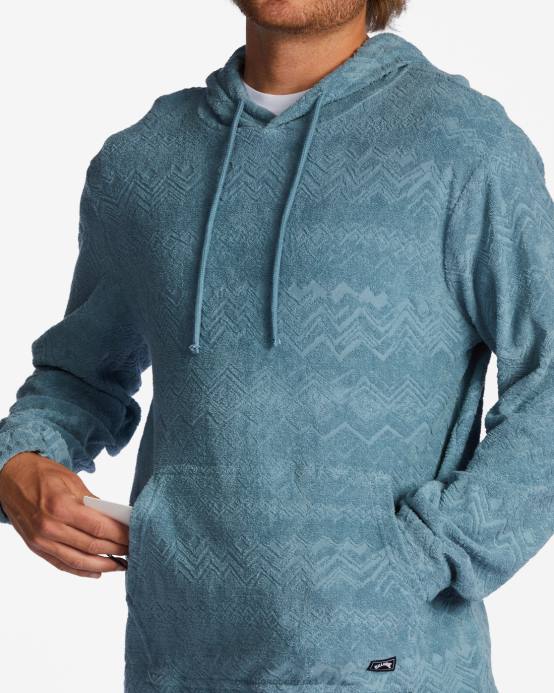 hombres humo azul Billabong sudadera con capucha y jacquard flecker 04LD608