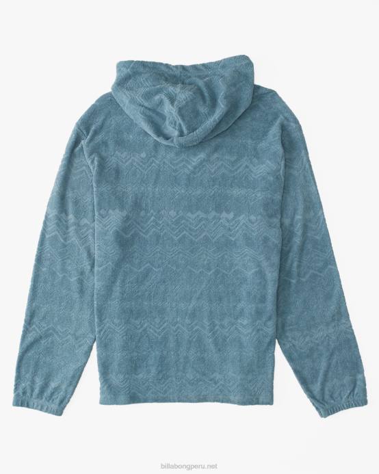 hombres humo azul Billabong sudadera con capucha y jacquard flecker 04LD608