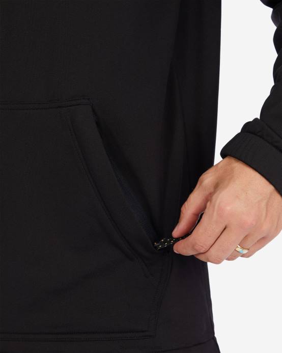 hombres negro Billabong a / div surftrek sudadera con capucha 04LD486