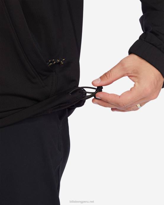 hombres negro Billabong a / div surftrek sudadera con capucha 04LD486