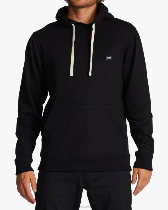 hombres negro Billabong sudadera con capucha orgánica todo el día 04LD279
