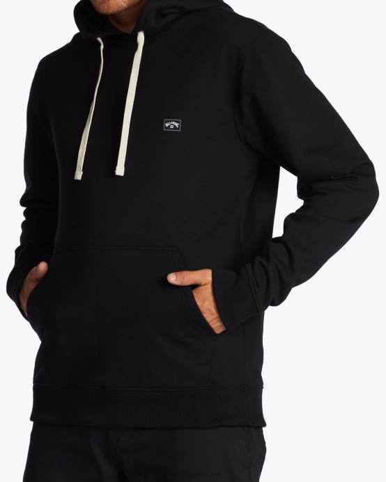 hombres negro Billabong sudadera con capucha orgánica todo el día 04LD279