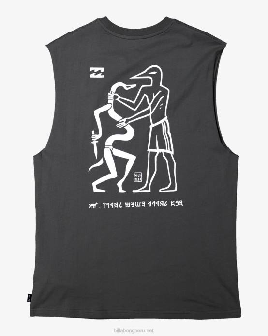 hombres apagado negro Billabong playera con diseño de atrapa serpientes pilpeled 04LD370