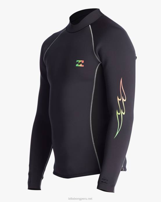hombres desvanecimiento negro Billabong Chaqueta de neopreno de intercambio absoluto de 2 mm 04LD905
