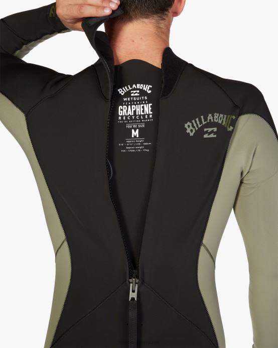 hombres militar Billabong Traje de neopreno completo con cremallera trasera absoluta 3/2 04LD895
