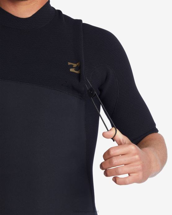 hombres negro Billabong Traje completo sin cremallera de manga corta natural revolution de 2/2 mm 04LD872