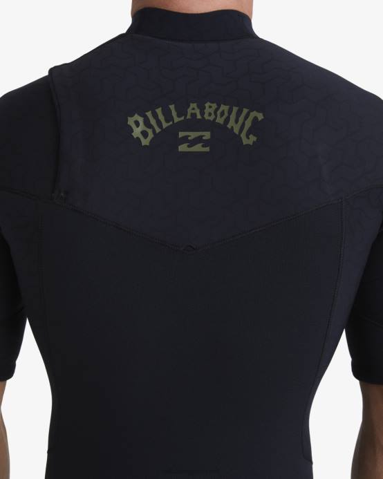 hombres negro Billabong Traje completo sin cremallera de manga corta natural revolution de 2/2 mm 04LD872