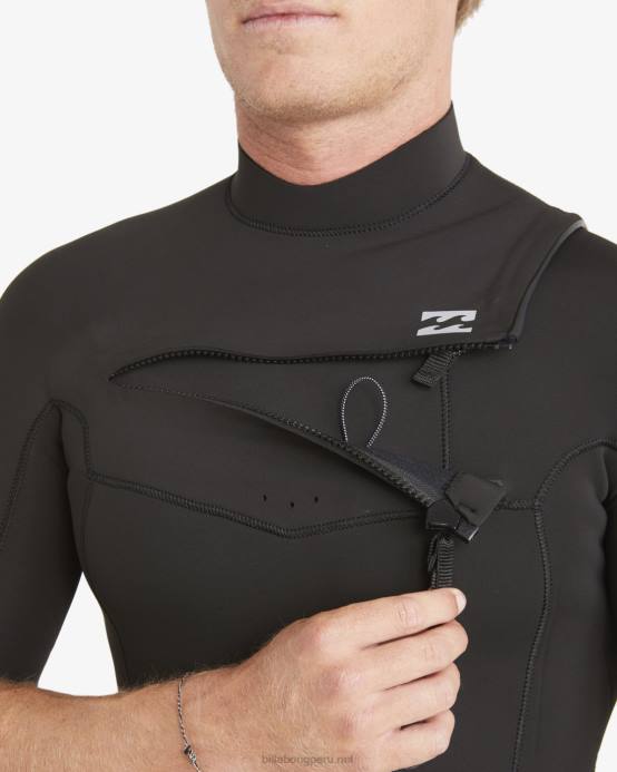 hombres negro Billabong Traje de neopreno completo 2/2 con cremallera absoluta en el pecho 04LD887