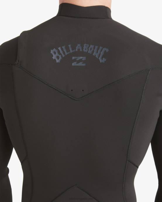 hombres negro Billabong Traje de neopreno completo 3/2 con cremallera absoluta en el pecho 04LD884